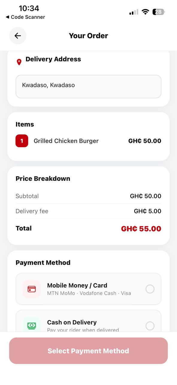 Confirm and pay screen